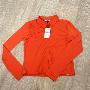 Stradivarius Orange Long Sleeve Top